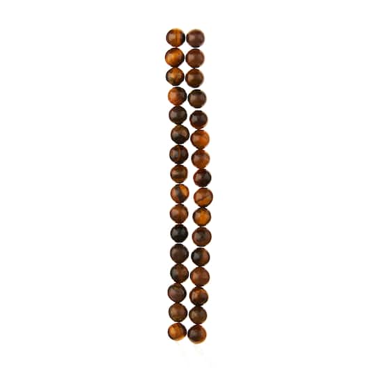 12 Pack: Yellow Tiger Eye Round Beads, 6mm by Bead Landing™